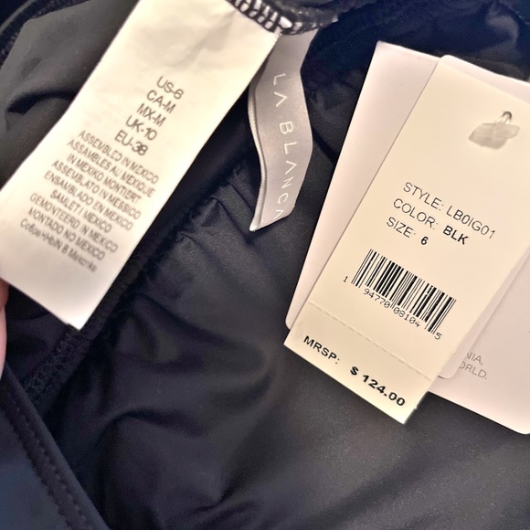 La Blanca Island Goddess Tummy Control Halter One Piece Swimsuit Black Size 6 - Picture 7 of 8